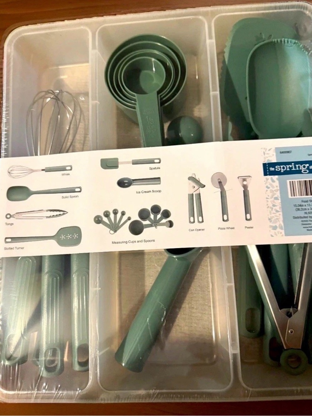 Home Kitchen 15-Piece Mint Green Cooking Utensil Set